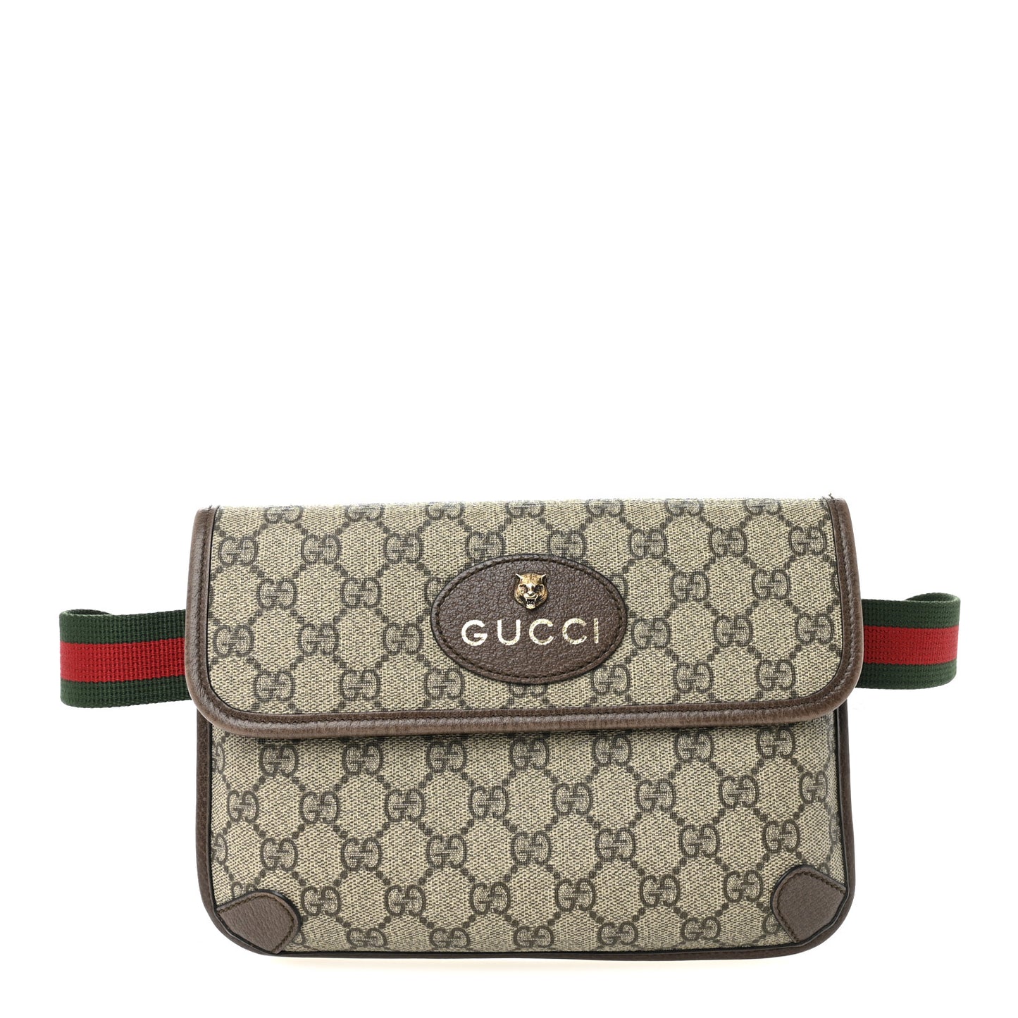 GG Supreme Monogram Neo Vintage Web Belt Bag Brown