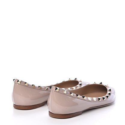 Valentino Garavani Patent Rockstud Ballerina Flats 38 Poudre 4 of 8