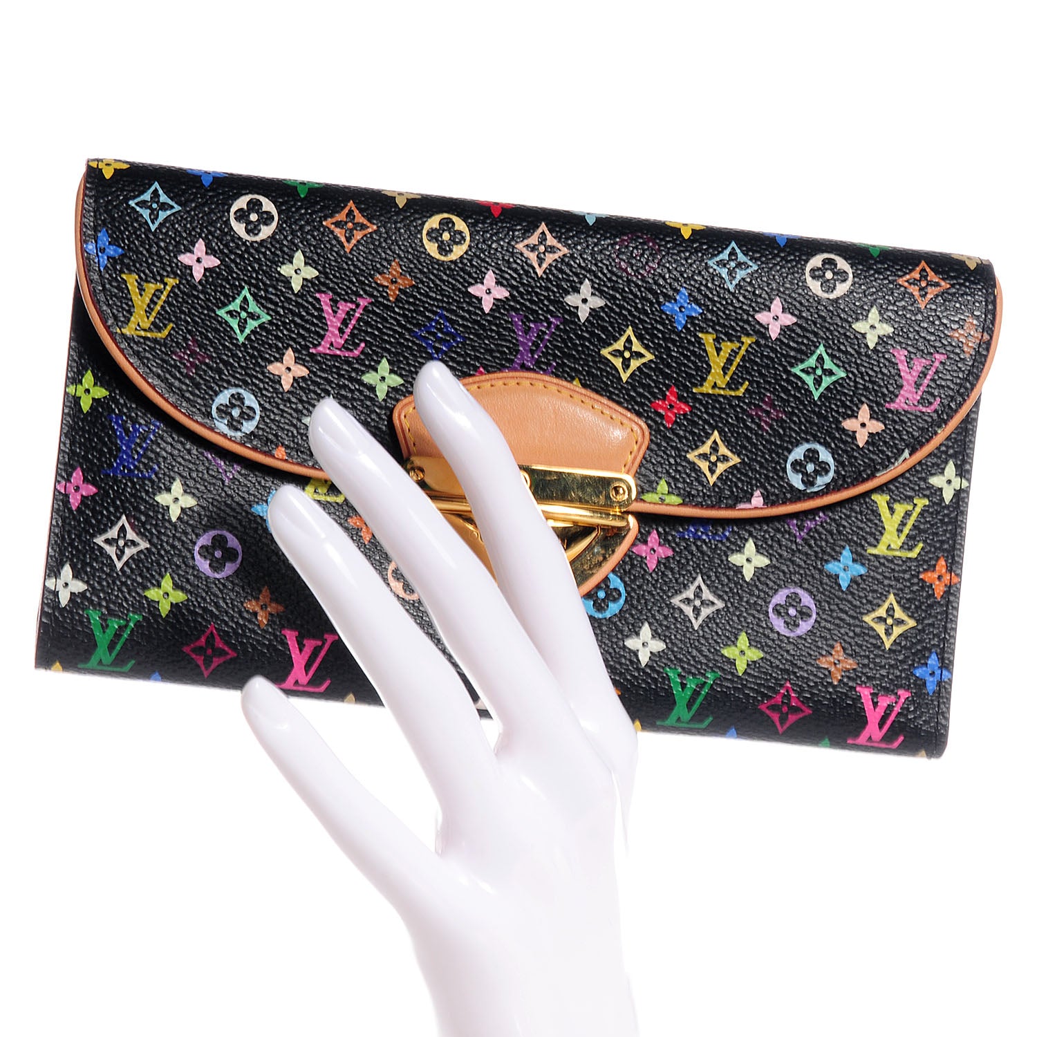 Louis Vuitton Monogram Multicolor Eugenie Wallet Black 2 of 8