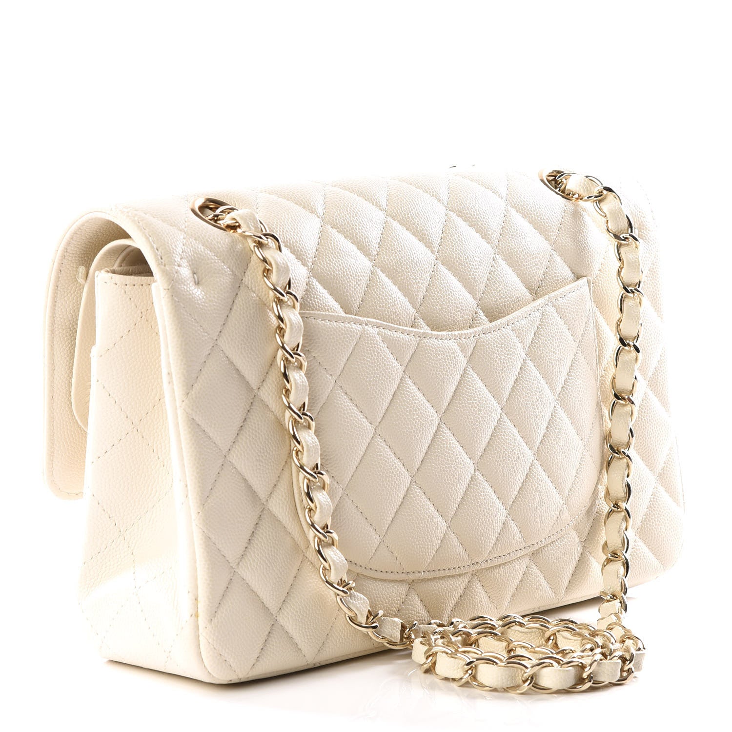 Chanel Caviar Quilted Medium Double Flap White 2 of 12