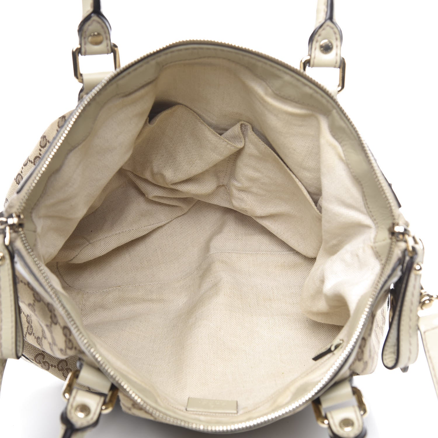 Gucci Monogram Margaux Calfskin Medium Sukey Top Handle Bag Beige Ebony Mystic White 6 of 15