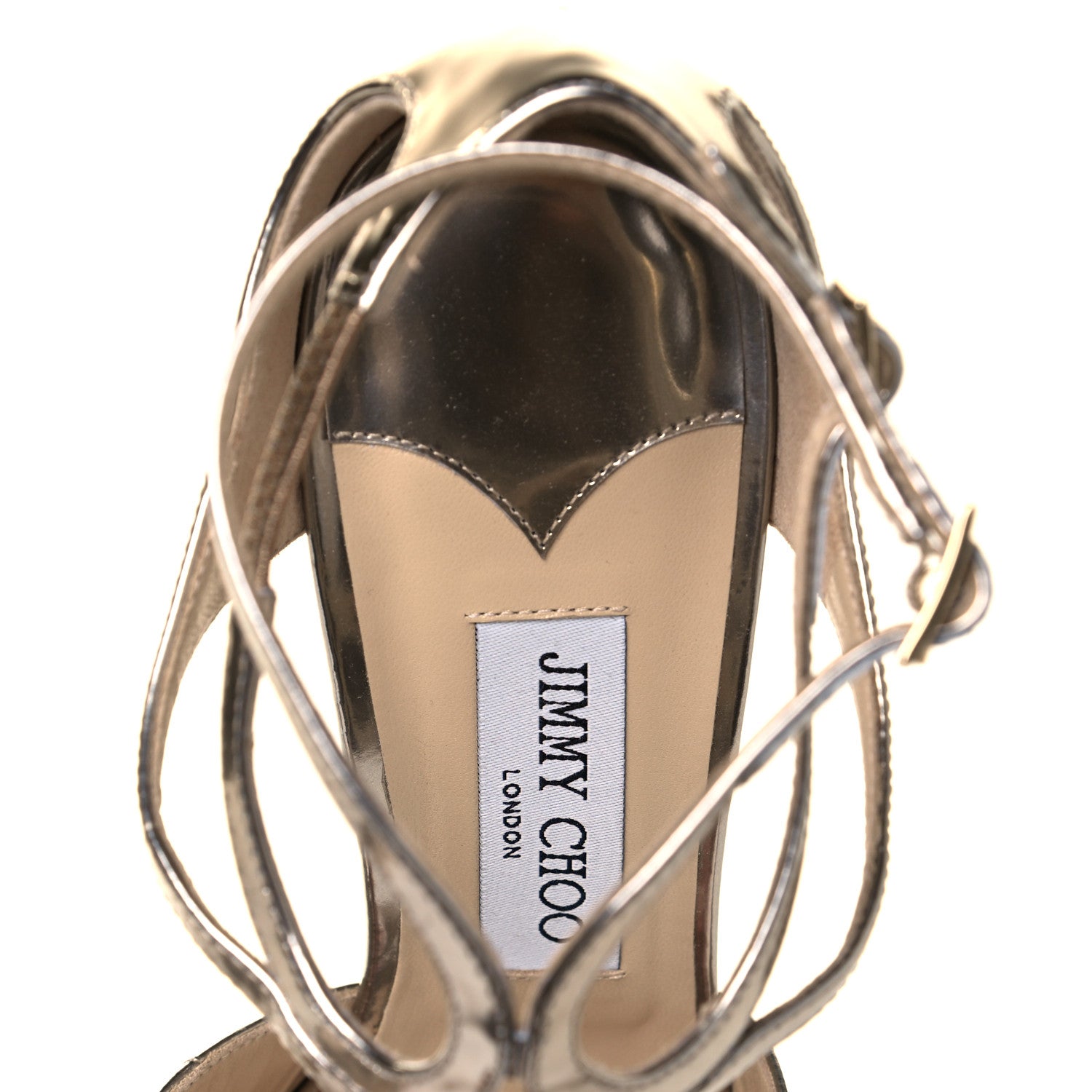 Jimmy Choo Metallic Calfskin Lang Sandals 40 Gold 7 of 8
