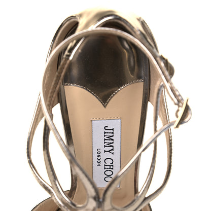 Jimmy Choo Metallic Calfskin Lang Sandals 40 Gold 7 of 8