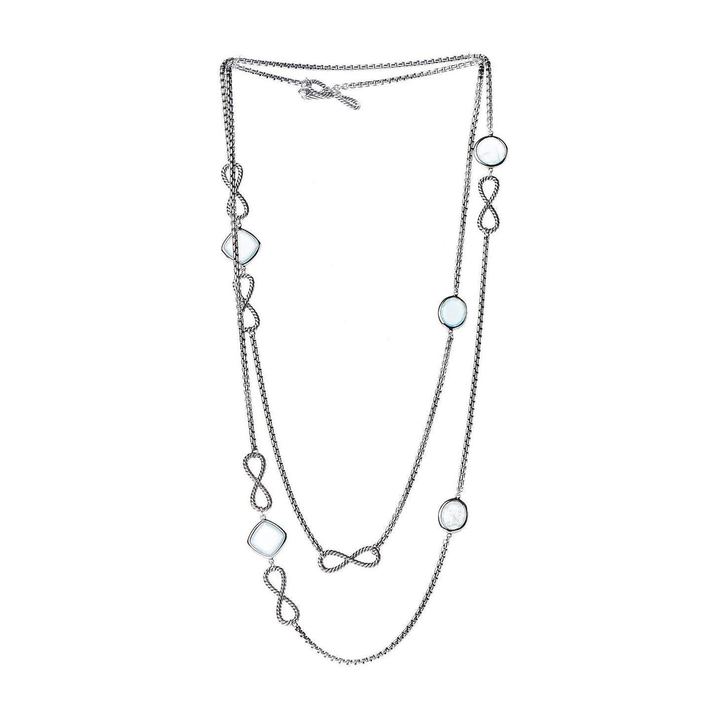 Sterling Silver Chalcedony Infinity Necklace