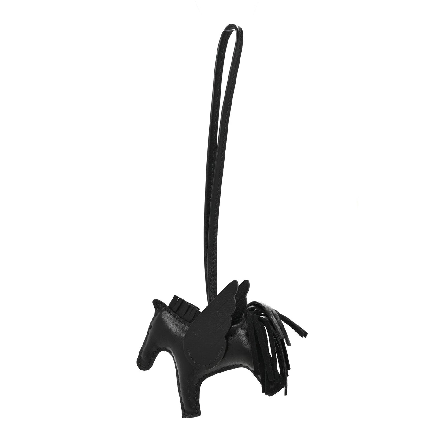 Milo Lambskin Grigri Rodeo Pegase Horse Bag Charm PM So Black
