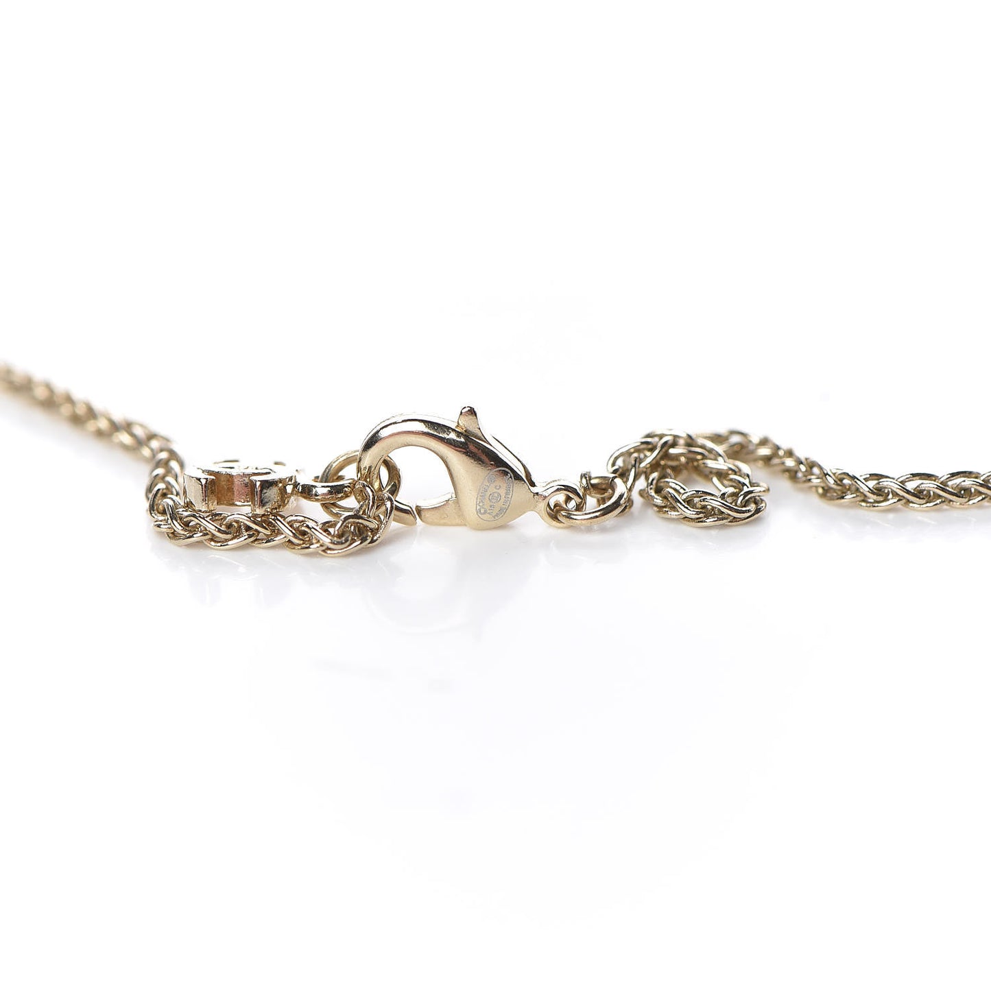 Pearl CC Pendant Necklace Gold