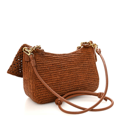 Loewe Raffia Donut Chain Medium Ola Shoulder Bag Honey 4 of 19