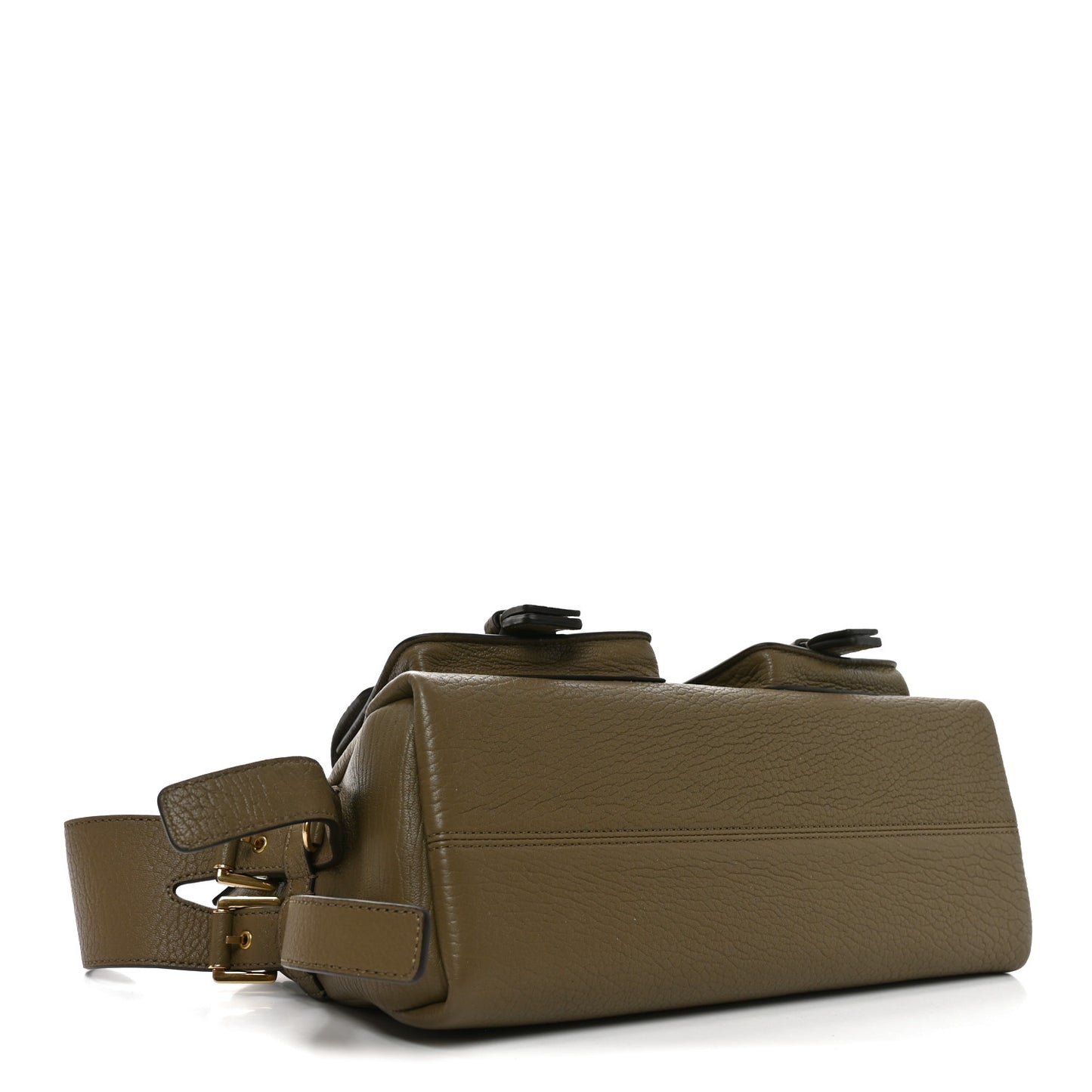 Natural Grain Calfskin Maggie Shoulder Bag Linen Green
