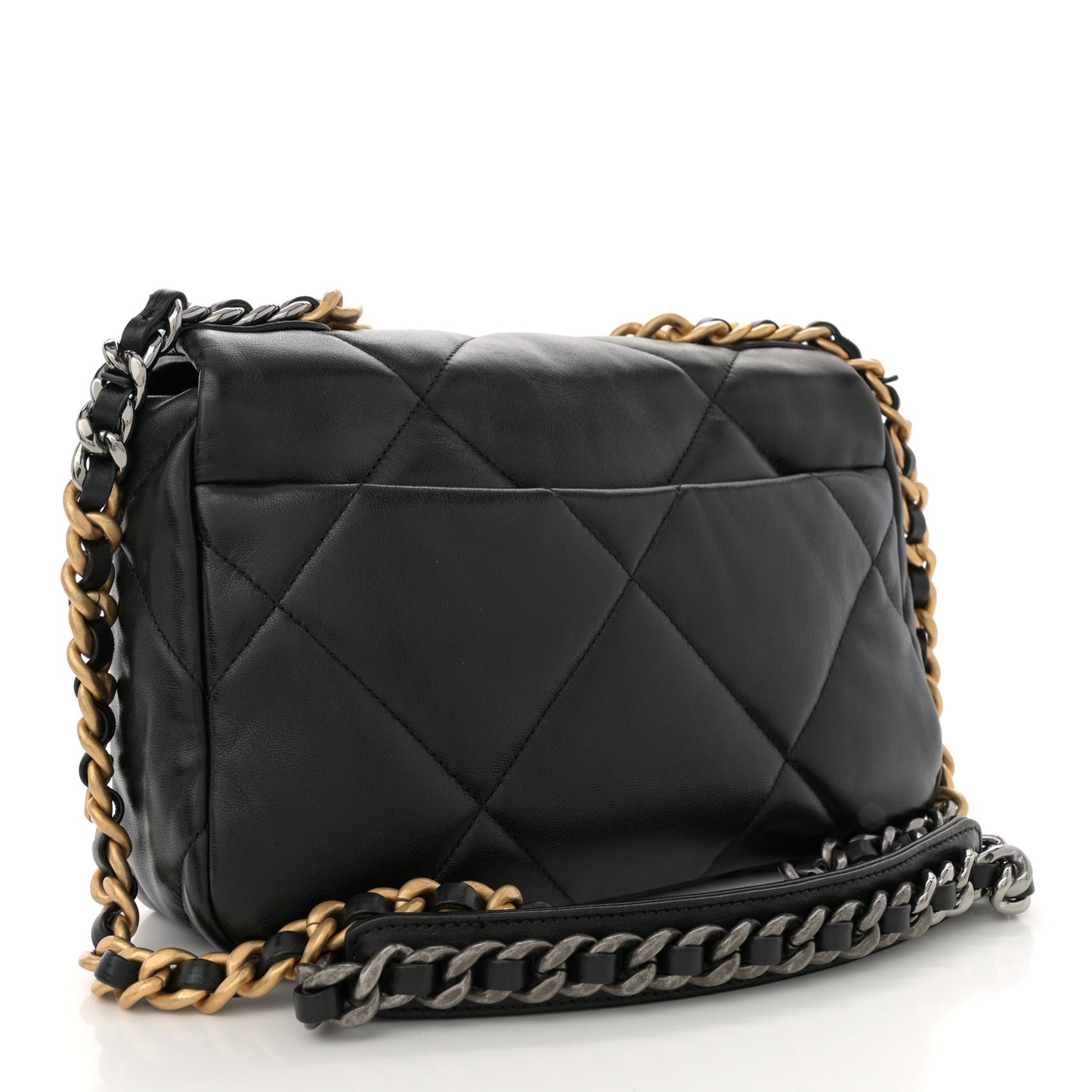 Lambskin Quilted Medium Chanel 19 Flap Black