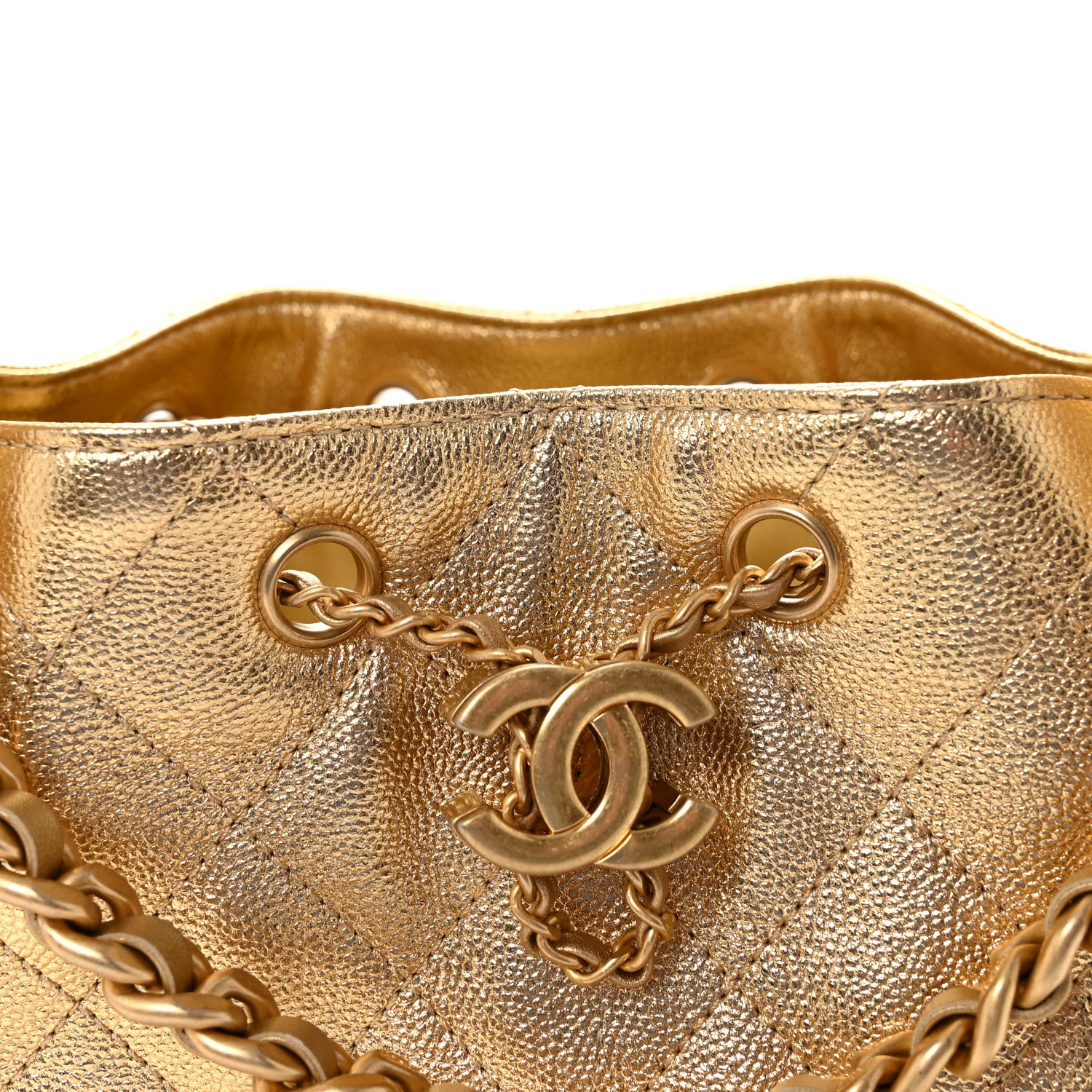 Chanel Metallic Caviar Quilted Small Chanel 25 Handbag Gold 8 of 11