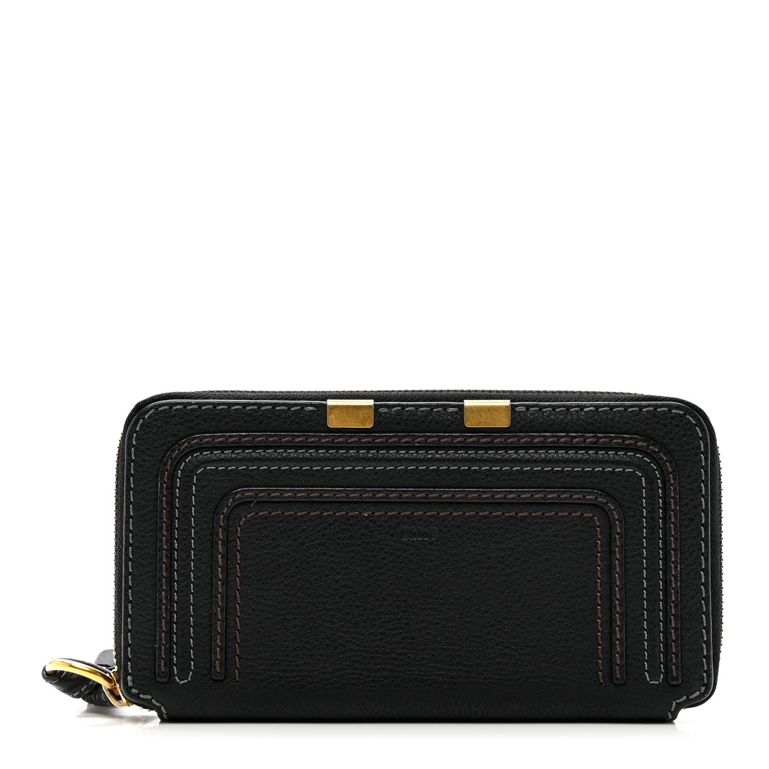 Chloe Grained Calfskin Marcie Long Zip Around Wallet Black 1 of 8