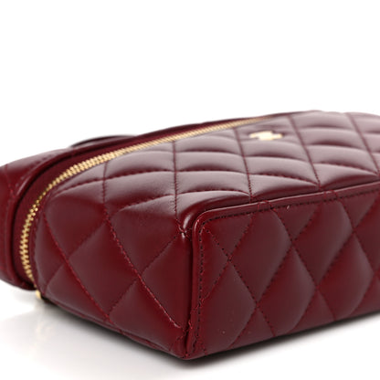 Chanel Lambskin Quilted Top Handle Slim Vanity With Chain Burgundy 9 of 11