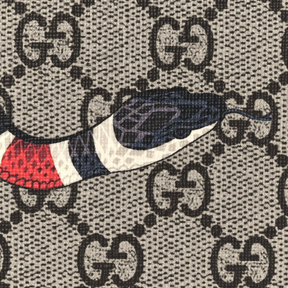 Gucci GG Supreme Monogram Kingsnake Zip Wristlet Pouch Beige Black 8 of 9