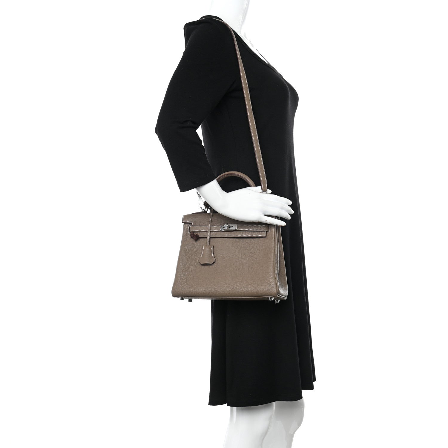 Hermes Togo Kelly Retourne 25 Etoupe 2 of 15