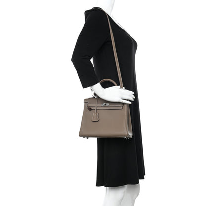 Hermes Togo Kelly Retourne 25 Etoupe 2 of 15