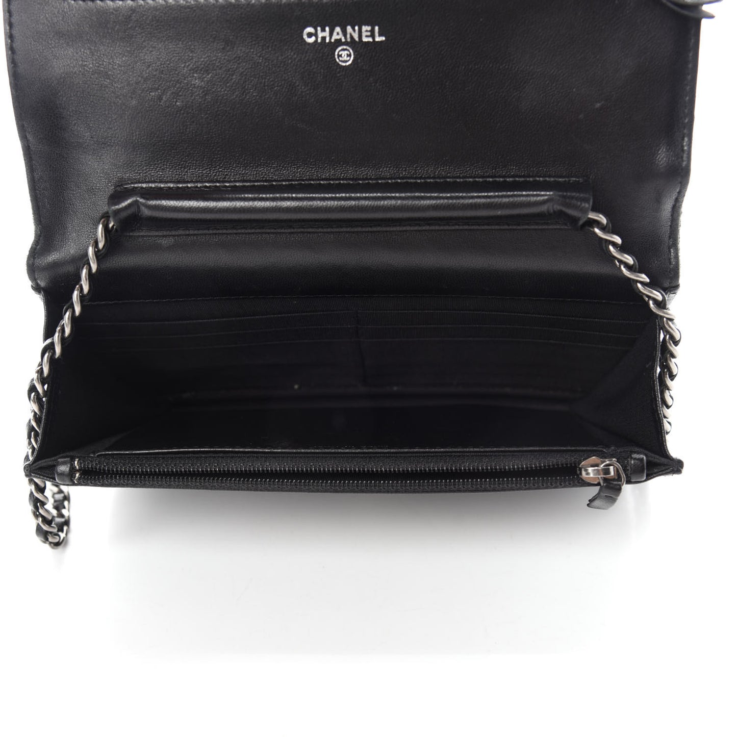 Lambskin Quilted Boy Wallet On Chain WOC Black
