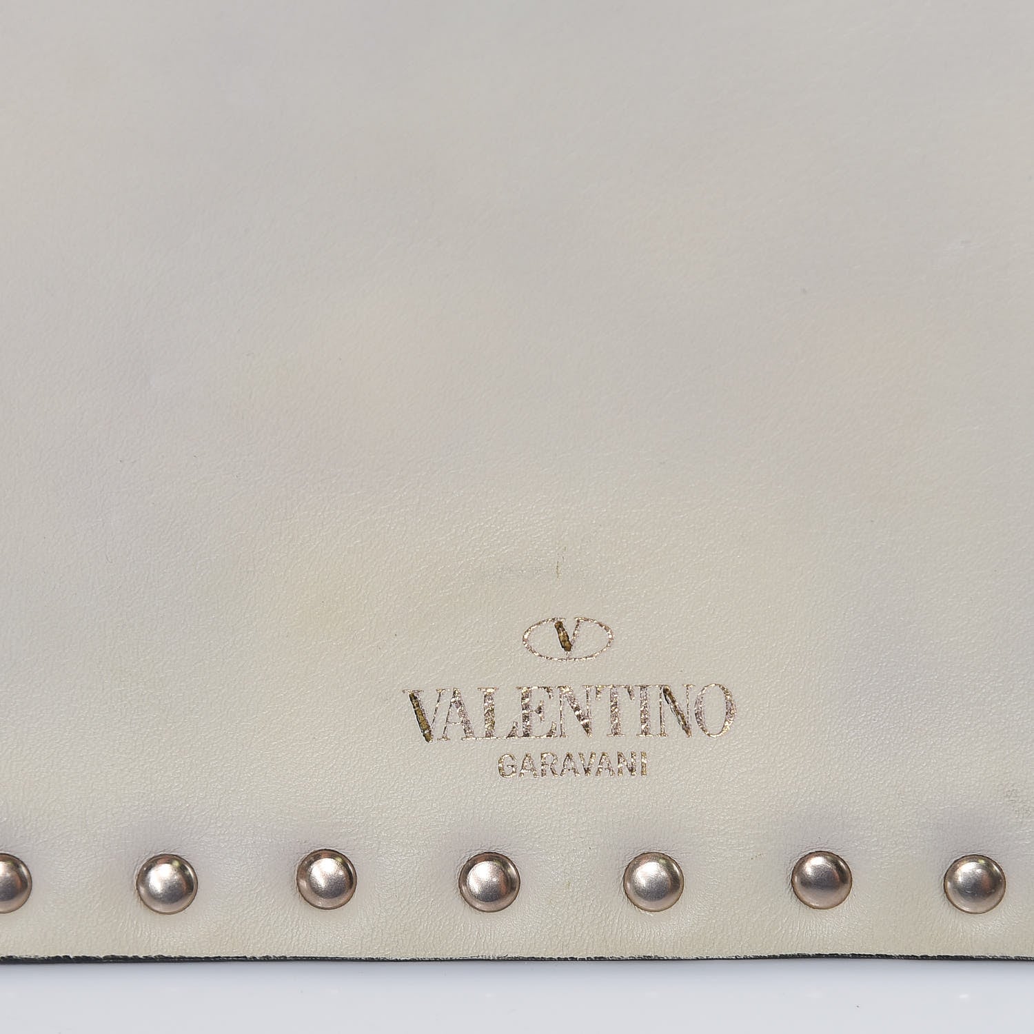 Valentino Garavani Vitello Large Rockstud Zip Pouch Black White 9 of 9