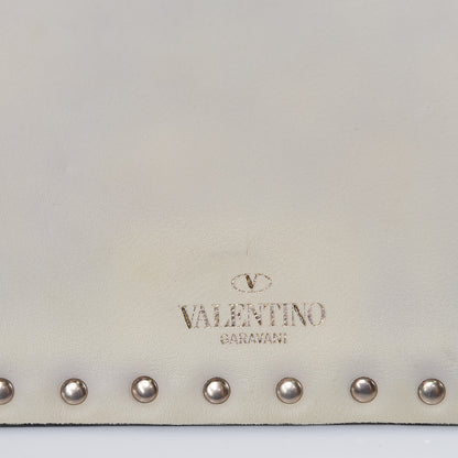 Valentino Garavani Vitello Large Rockstud Zip Pouch Black White 9 of 9