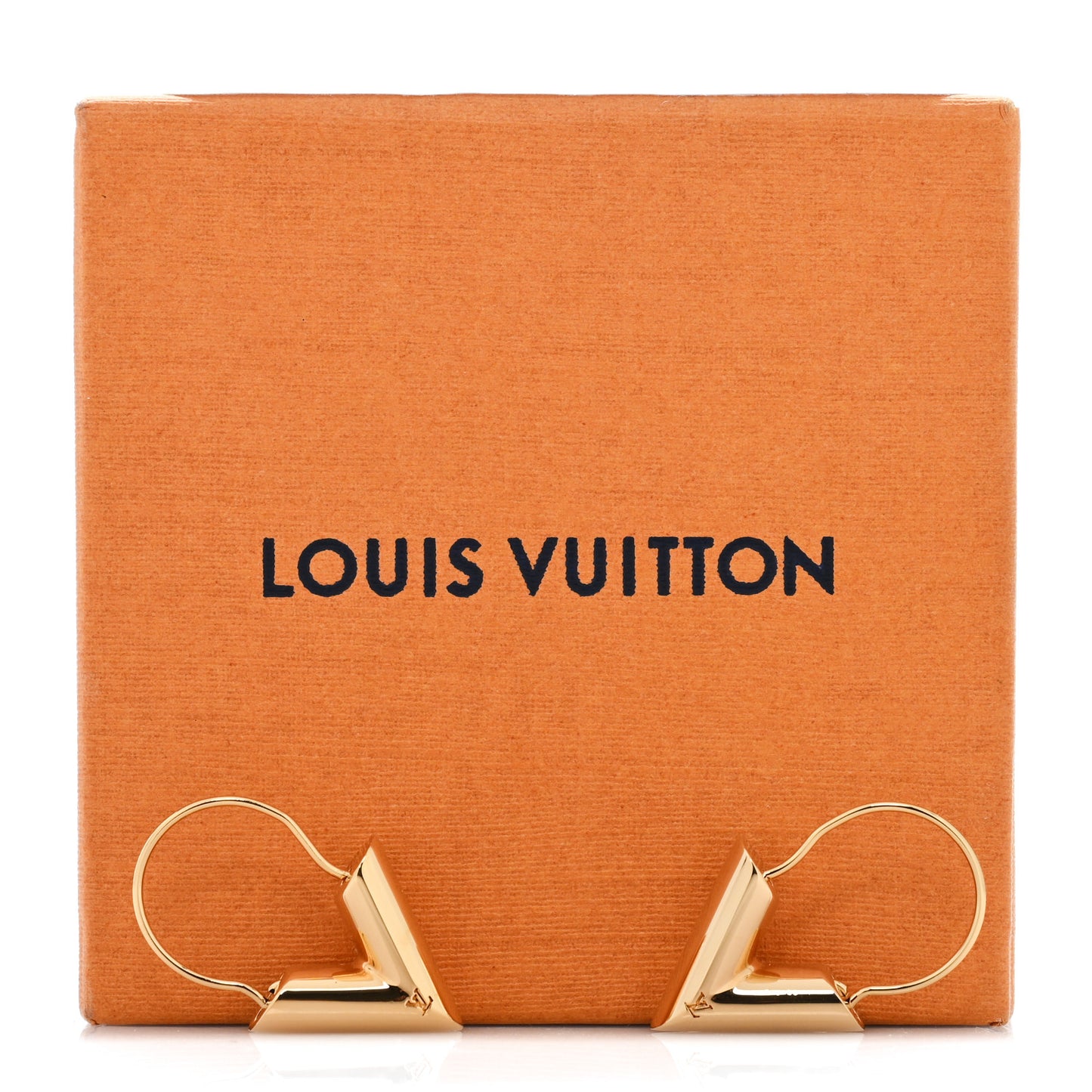 Brass Essential Large V Hoop Earrings Gold