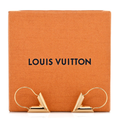 Louis Vuitton Brass Essential Large V Hoop Earrings Gold 5 of 5