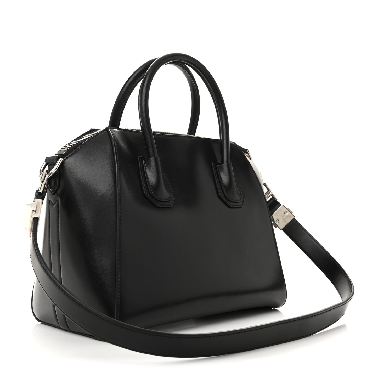 Shiny Lord Calfskin Small Antigona Black