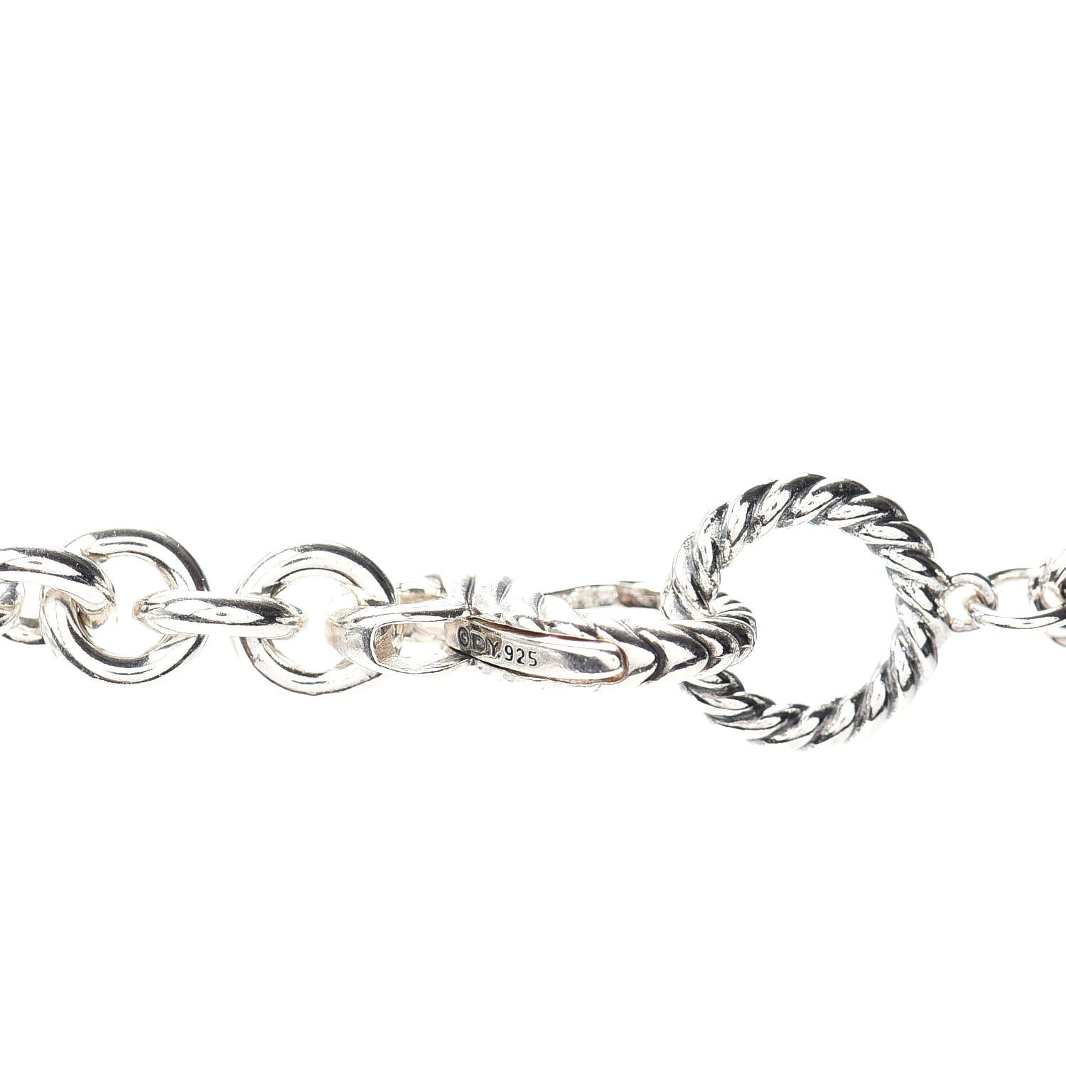 David Yurman Sterling Silver Agate Pearl Green Tourmaline Chalcedony Prasiolite Figaro Necklace 4 of 4