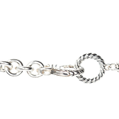 David Yurman Sterling Silver Agate Pearl Green Tourmaline Chalcedony Prasiolite Figaro Necklace 4 of 4