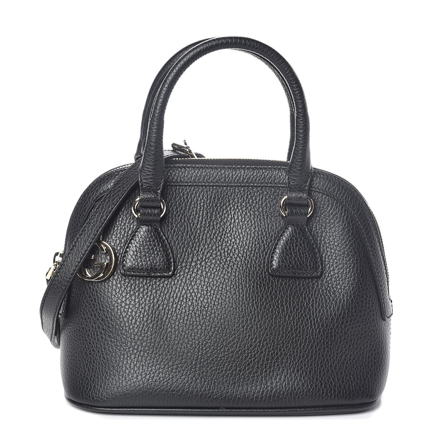 Gucci Dollar Calfskin Small GG Charm Dome Bag Black 1 of 9
