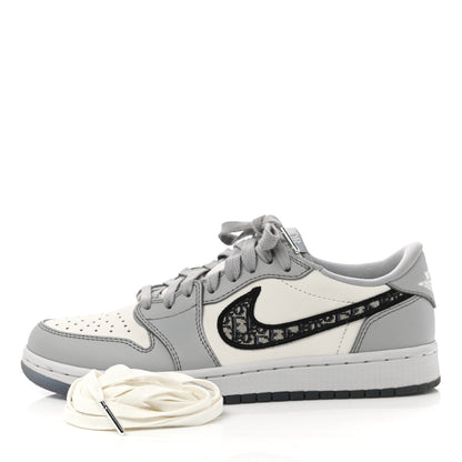 Christian Dior X NIKE AIR JORDAN Calfskin Mens Oblique Low Sneakers 39 Beige White 16 of 17