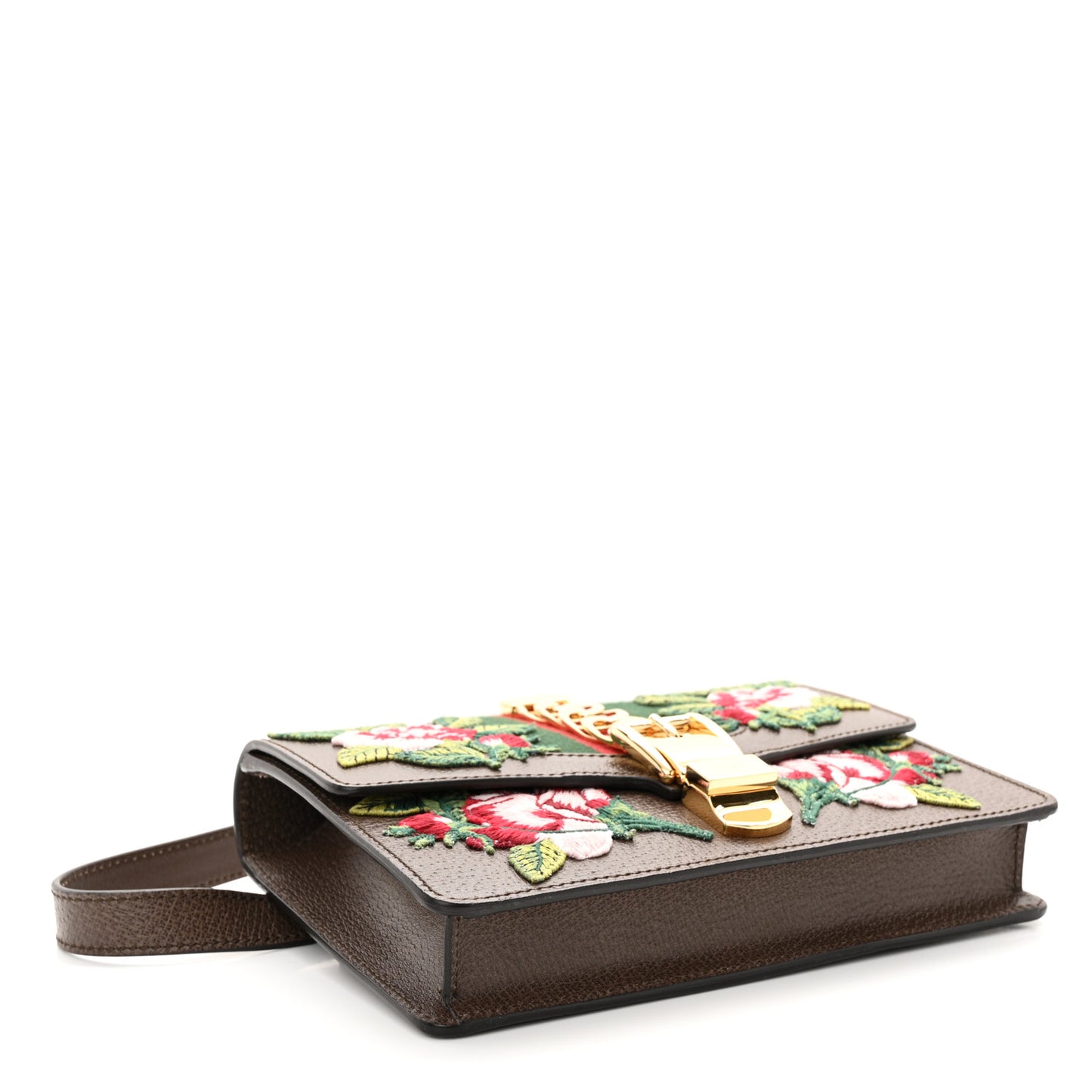 Calfskin Embroidered Sylvie Belt Bag 85 34 Brown