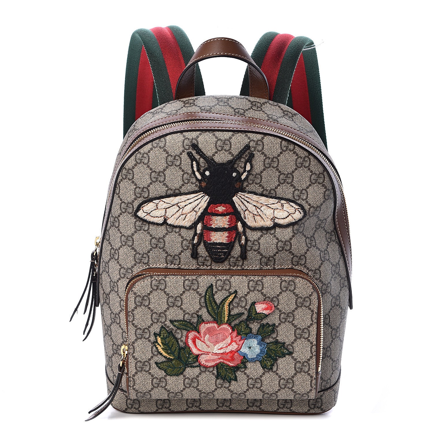 Gucci GG Supreme Monogram Web Bee Embroidered Small Day Backpack 1 of 11