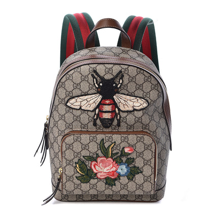 Gucci GG Supreme Monogram Web Bee Embroidered Small Day Backpack 1 of 11