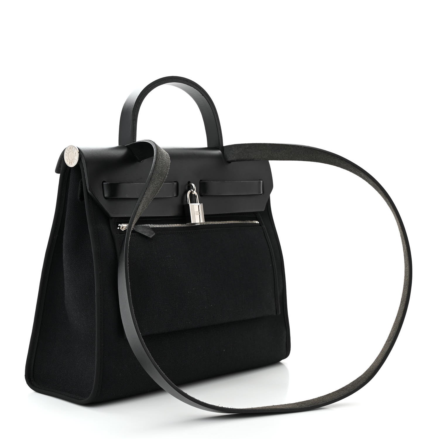 Hermes Military Toile Vache Hunter Herbag Zip PM 31 Black 4 of 13