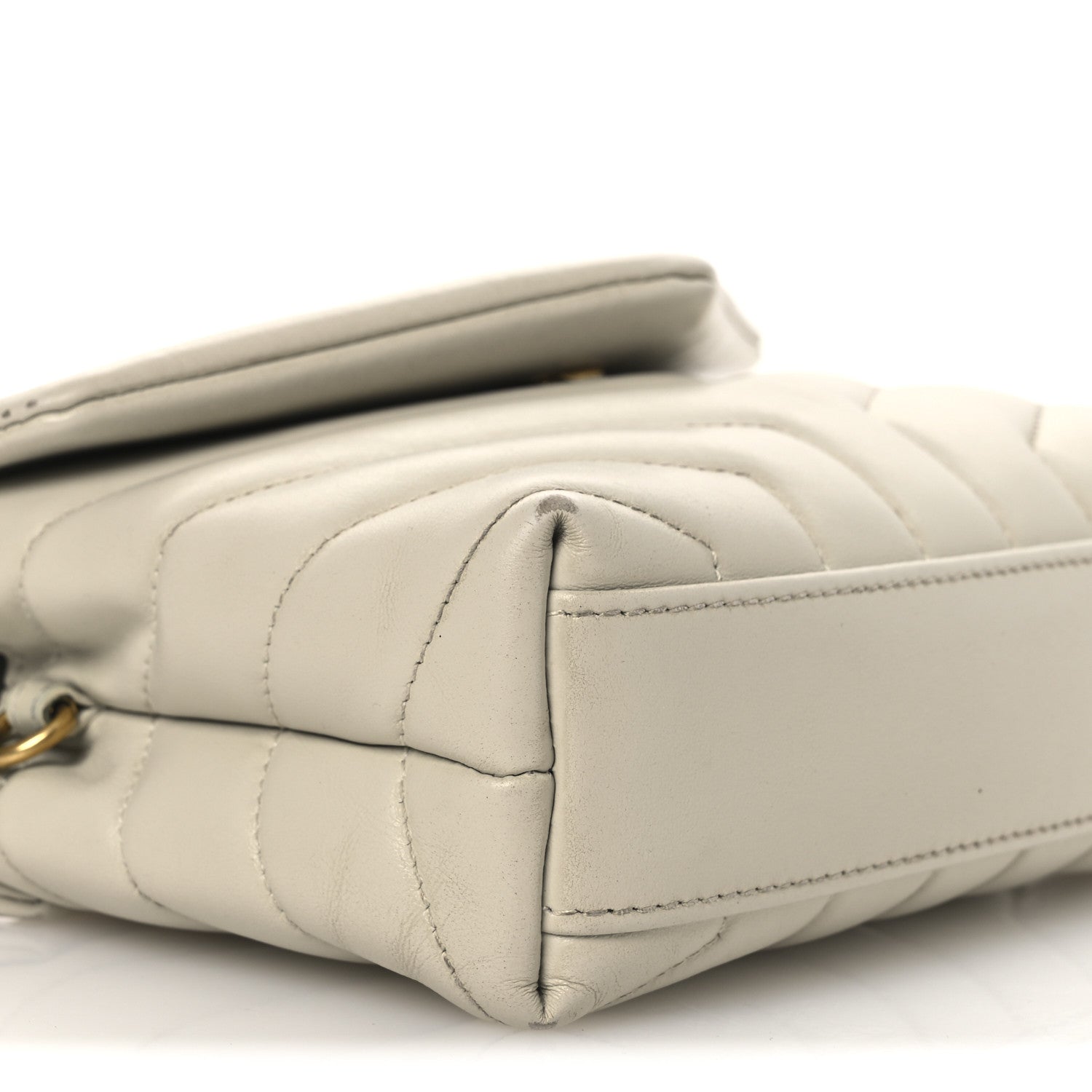 Saint Laurent Calfskin Y Quilted Monogram Toy Loulou Crossbody Bag Crema Soft 9 of 14