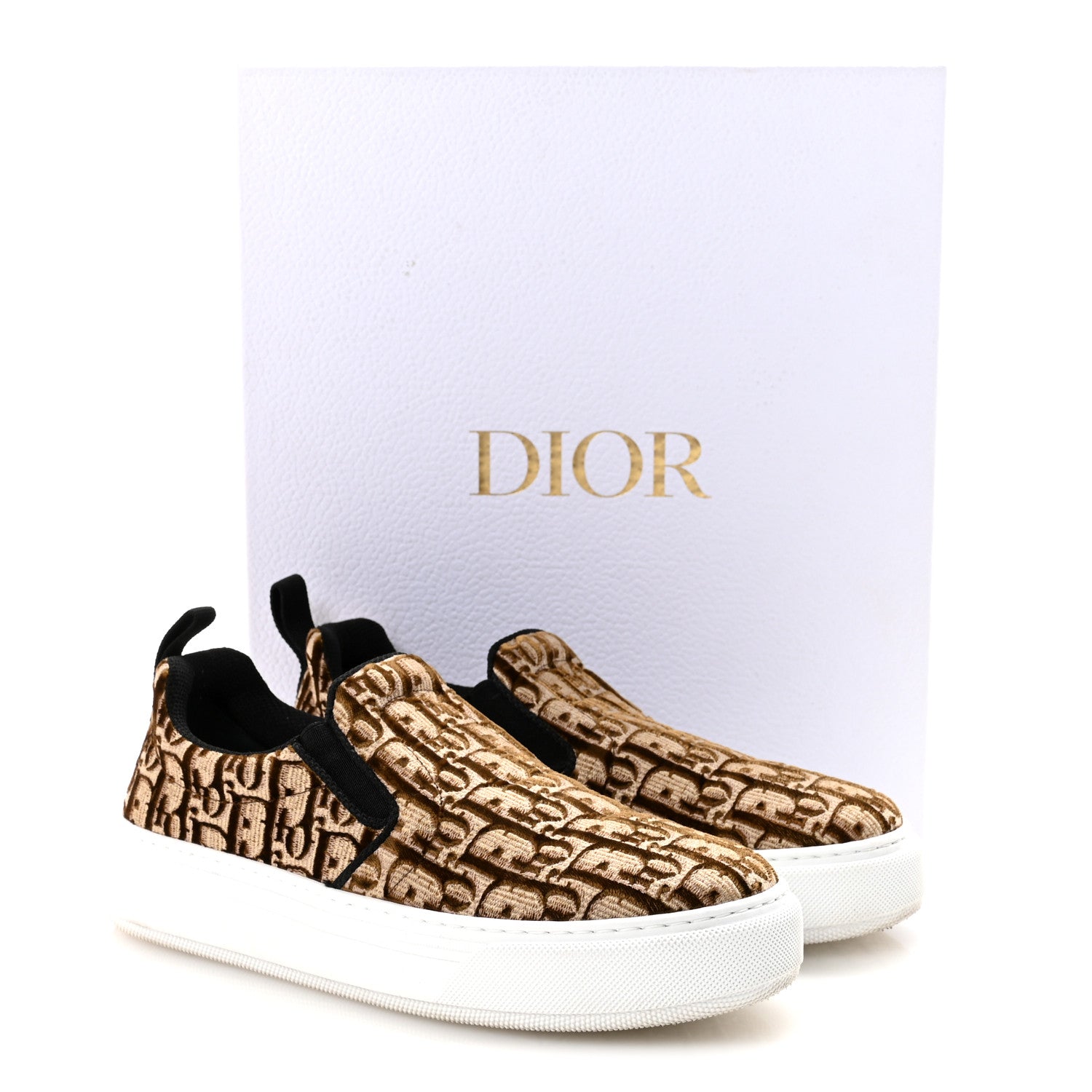 Christian Dior Velvet Oblique Womens Solar Slip On Sneakers 38 Bronze 10 of 10