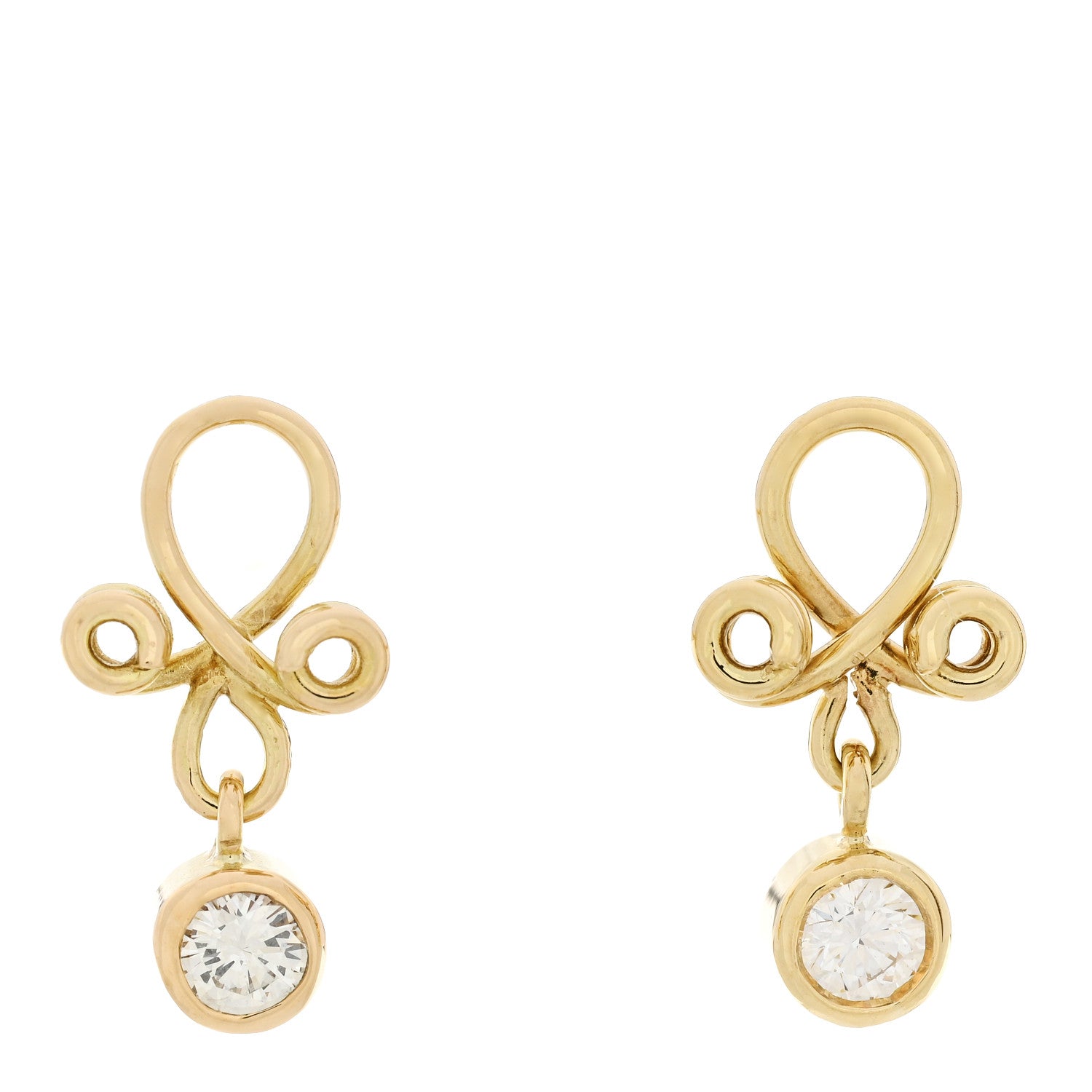Temple St. Clair 18K Yellow Gold Diamond Drop Earrings 1 of 4