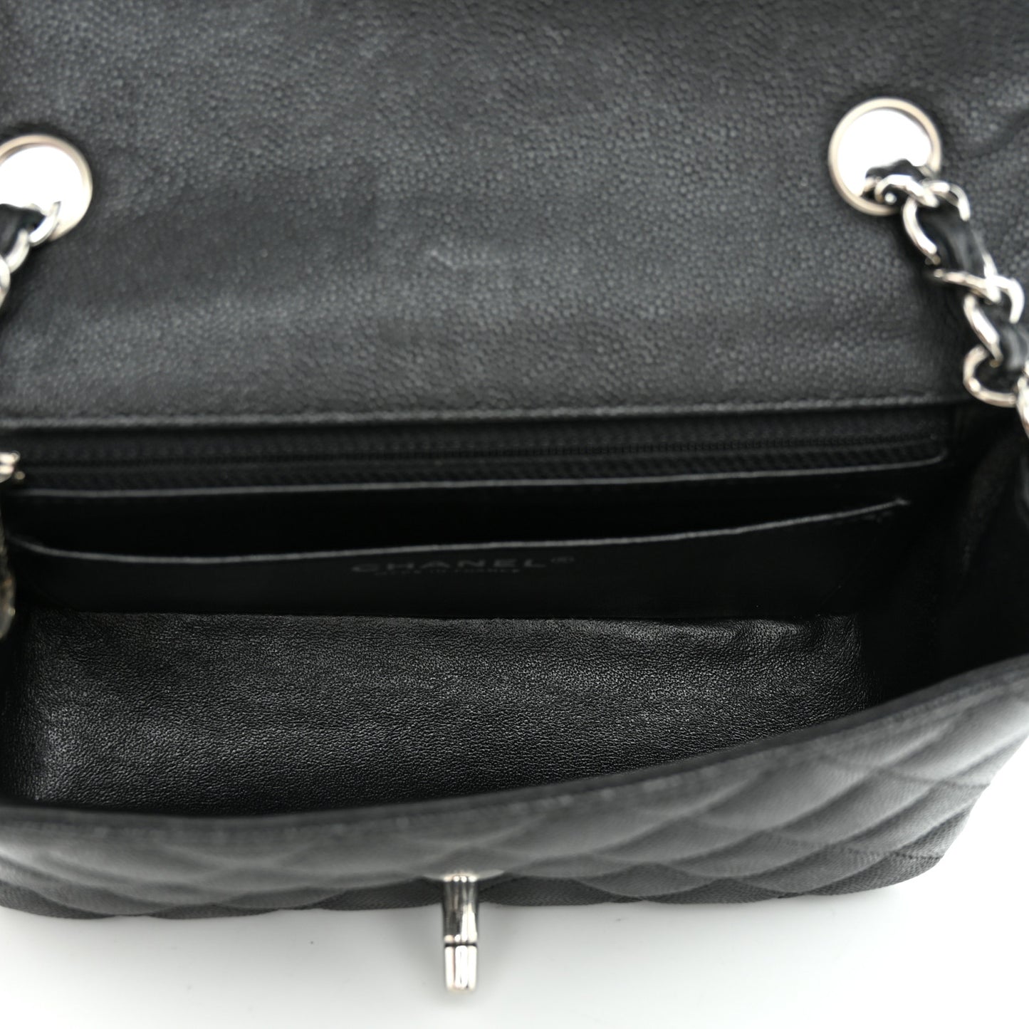 Caviar Quilted Mini Rectangular Flap Black