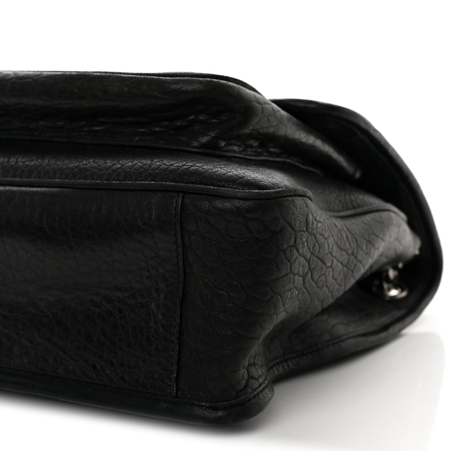 Grained Lambskin Monogram Large Niki Chain Satchel Black