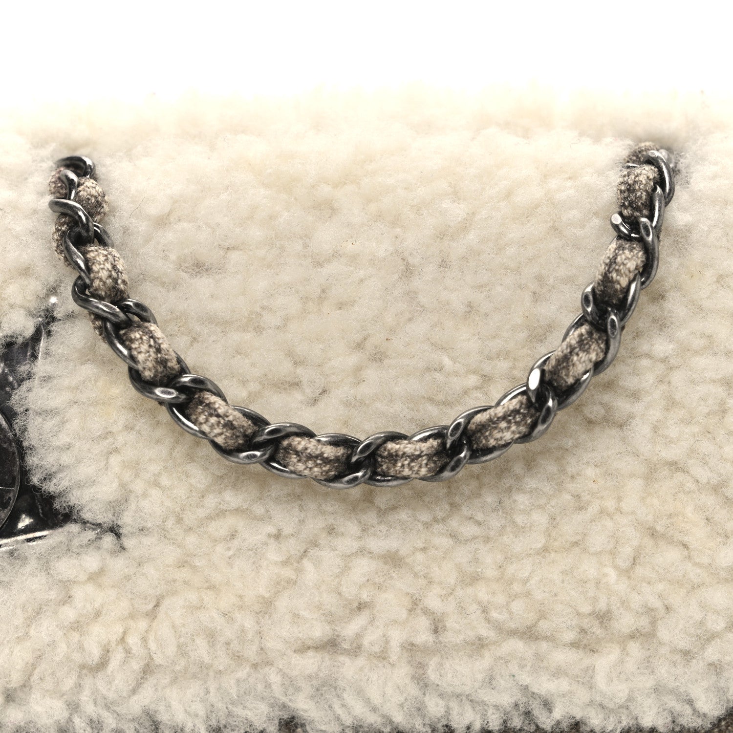 Chanel Shearling Sheepskin Denim Small Paris Dallas Sheriff's Star Flap Brown White 8 of 11