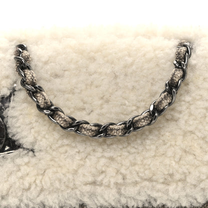 Chanel Shearling Sheepskin Denim Small Paris Dallas Sheriff's Star Flap Brown White 8 of 11