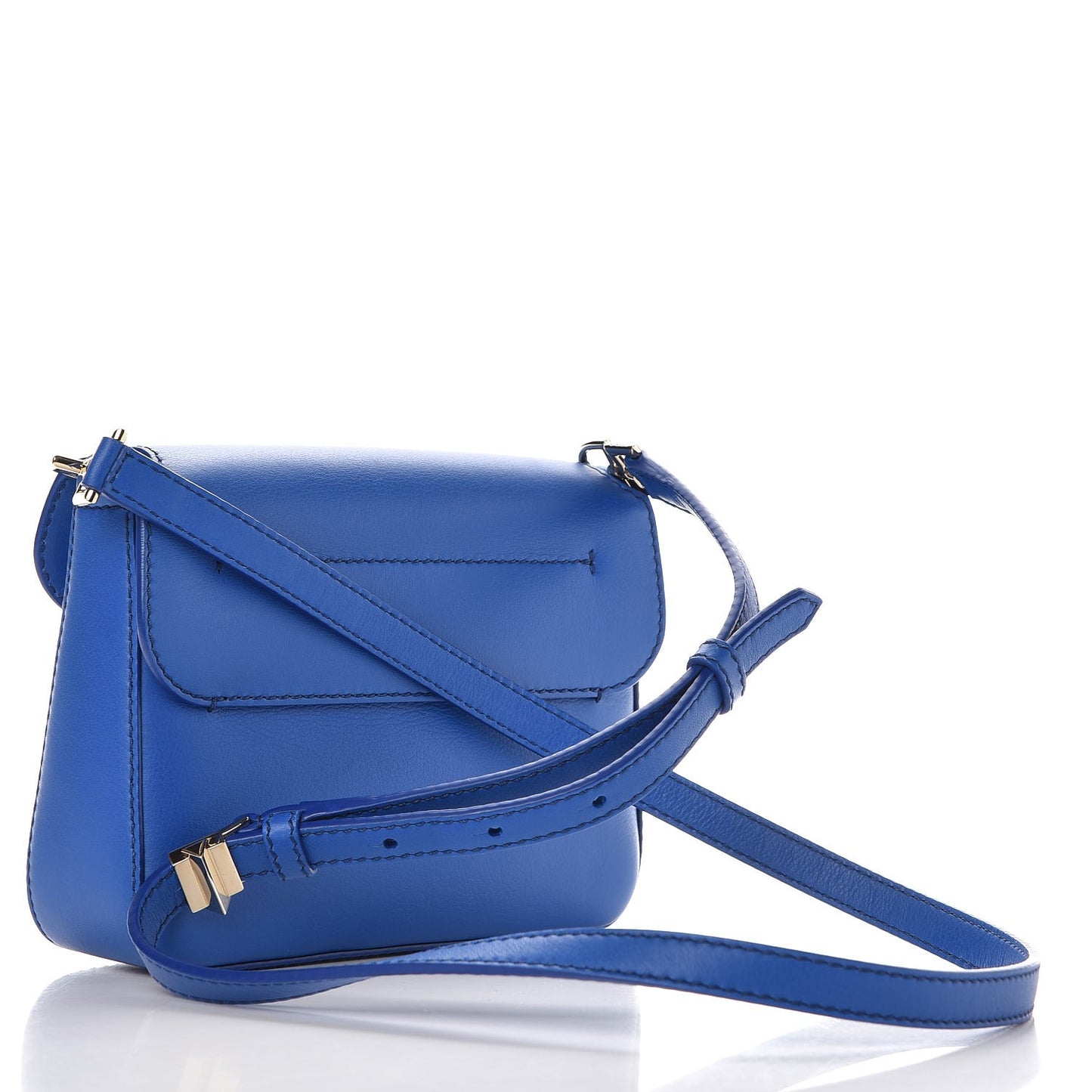 Calfskin Mini Nobile Shoulder Bag Indigo Blue