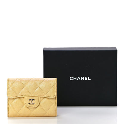 Chanel Iridescent Caviar Quilted Flap Card Holder Yellow 12 of 12