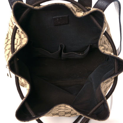 Gucci Monogram Dollar Calfskin O Drawstring Backpack Beige Ebony Testa di Moro Dark Chocolate 4 of 11