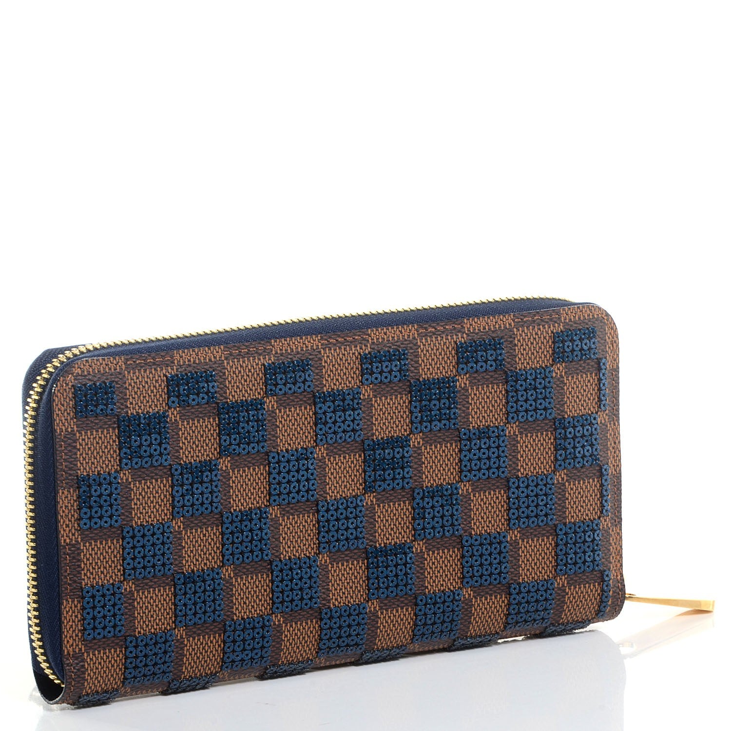 Louis Vuitton Damier Paillettes Zippy Wallet Blue 3 of 7