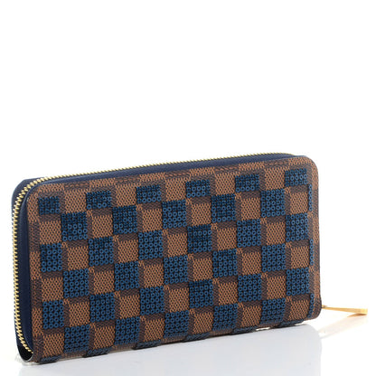 Louis Vuitton Damier Paillettes Zippy Wallet Blue 3 of 7