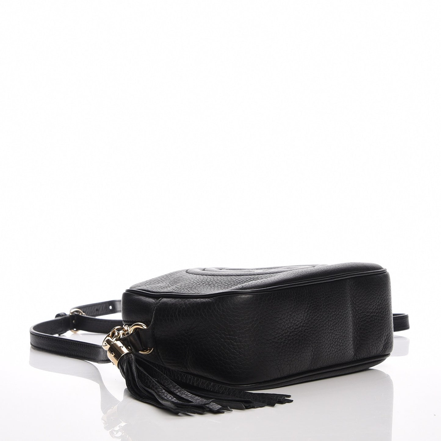 Pebbled Calfskin Small Soho Disco Bag Black