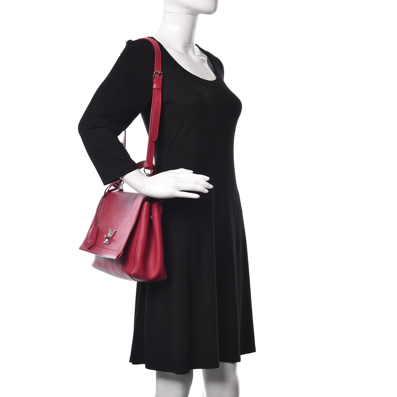 Louis Vuitton Soft Calfskin Lockme II Top Handle Dahlia 2 of 10