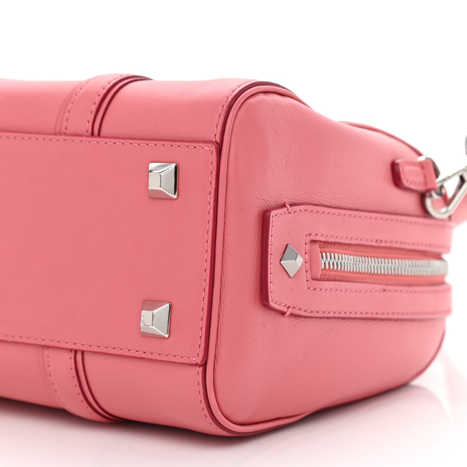 MCM Calfskin Small Essential Boston Bag Pink 10 of 15