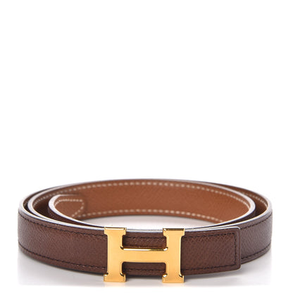 Hermes Courchevel 18mm H Belt 70 Gold Chocolate 1 of 7