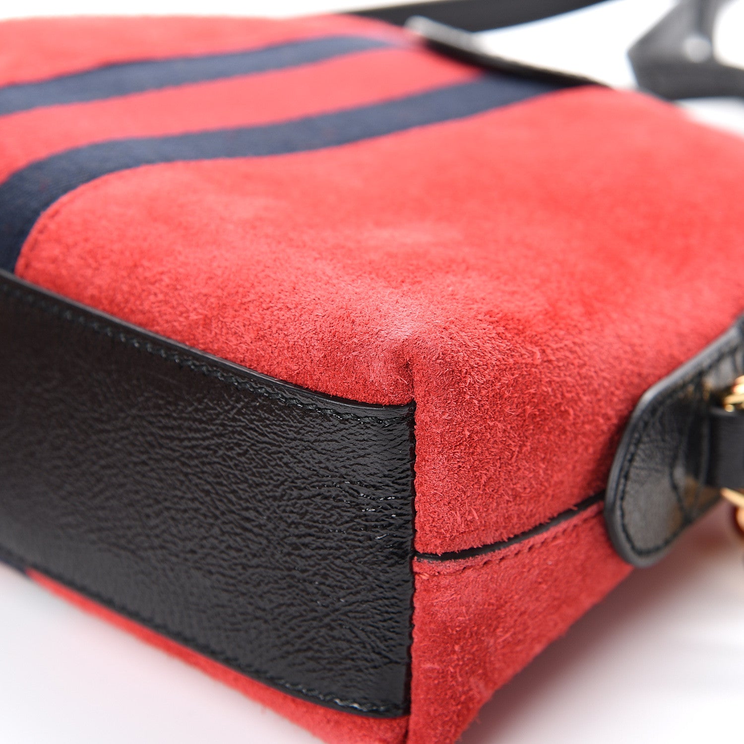 Gucci Suede Patent Web GG Small Ophidia Dome Shoulder Bag Hibiscus Red 10 of 12